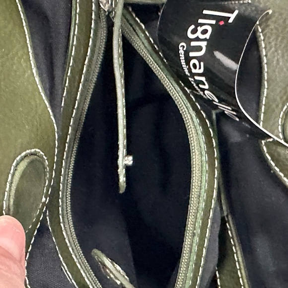 Tignanello Olive Leather Shoulder Bag - Picture 5 of 11